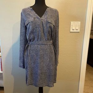 Dex Long Sleeve Blue Dress
